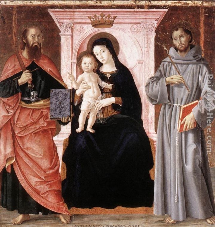 Antoniazzo Romano Madonna Enthroned with the Infant Christ and Saints